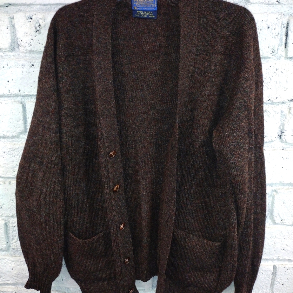 Large Pendleton Cardigan 100% Wool Large